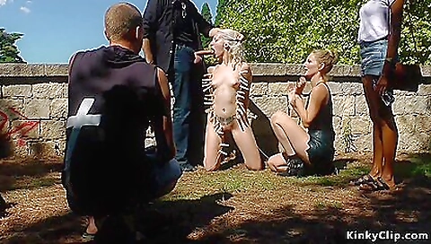 Liz Rainbow - Blonde Slave Running In Public Streets