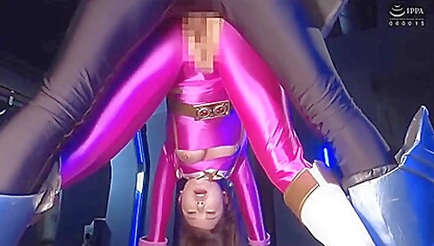 Hot asian and brunette in a black bikini doing something hot