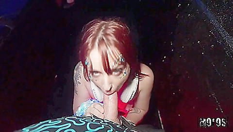 Sexy redhead seduces her boyfriend in a porn scene