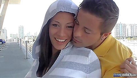 Busty brunette milf shows her big tits to a casting agent