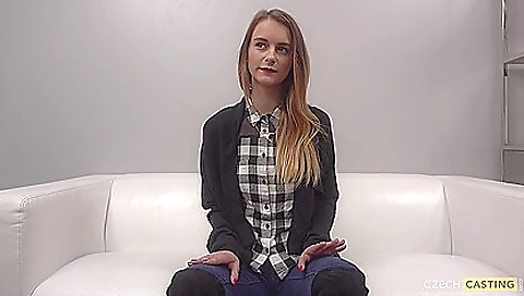 Horny brunette teen with a tattooed pussy gets a facial