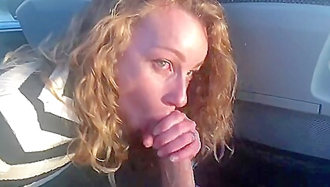 Amateur blonde beauty sucks his big cock in the bus 02