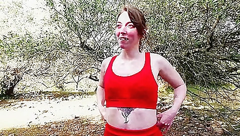 Skinny brunette with a nice round ass fucked by a gangbanged guy