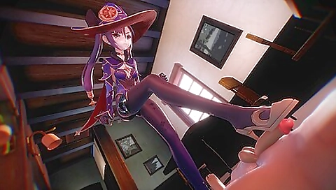 Foot fetish porn with a horny babe in black stockings