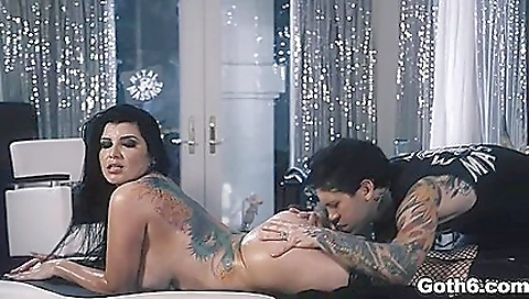 Busty brunette in stockings gets fucked by a big dick