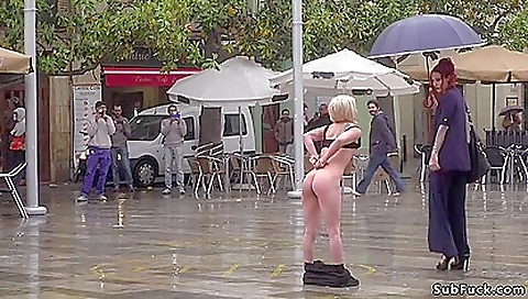 Hot slut caught in the rain and had to be punished with blow job