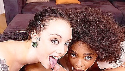 Ebony chicks in hot porn movie with their black mates