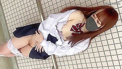 Japanese porn video gets creampie in the middle of the room