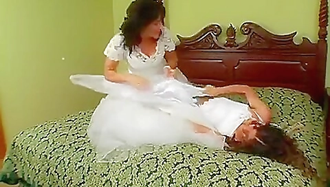 Big ass brunette teen in black bikini enjoys the dildo