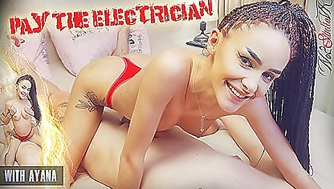 Tattooed beauties gets pussy fucked by a horny electrician