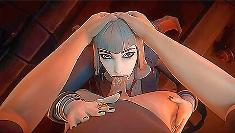 Teen with a hot body sucking and cumming from a blowjob