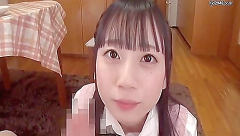 Japanese babe with a nice body gives a handjob to her partner