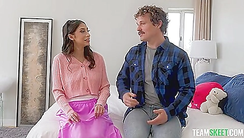 Hairy brunette is getting her pussy drilled by a big dick