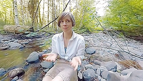 Sexy brunette gets her body checked in the vr cast