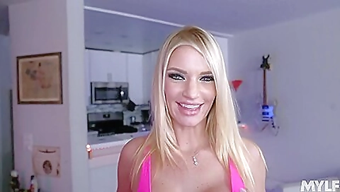 Blonde brunette with a nice pair of tits is getting fucked